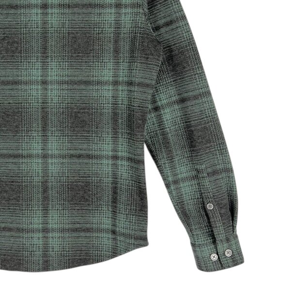 Express Men's Stretch Green Grey Plaid Button-Up Shirt Size XS Long Sleeve NWOT - Picture 6 of 10